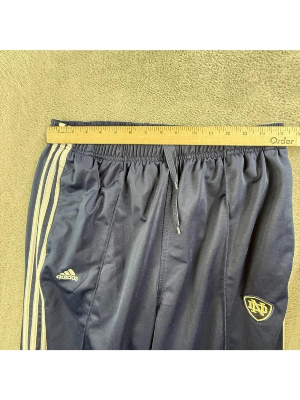 Notre Dame Fighting Irish Pants Men Large Blue NCAA Football Adidas Warm Up